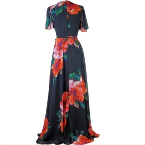 NWT Lulu's Sonic Bloom Floral Print Wrap Maxi Dress - Picture 6 of 9